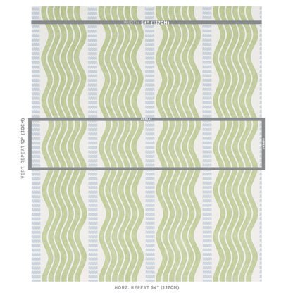 SCHUMACHER WALLCOVERING  COPACABANA SINA STRIPE   GREEN   - 5012120