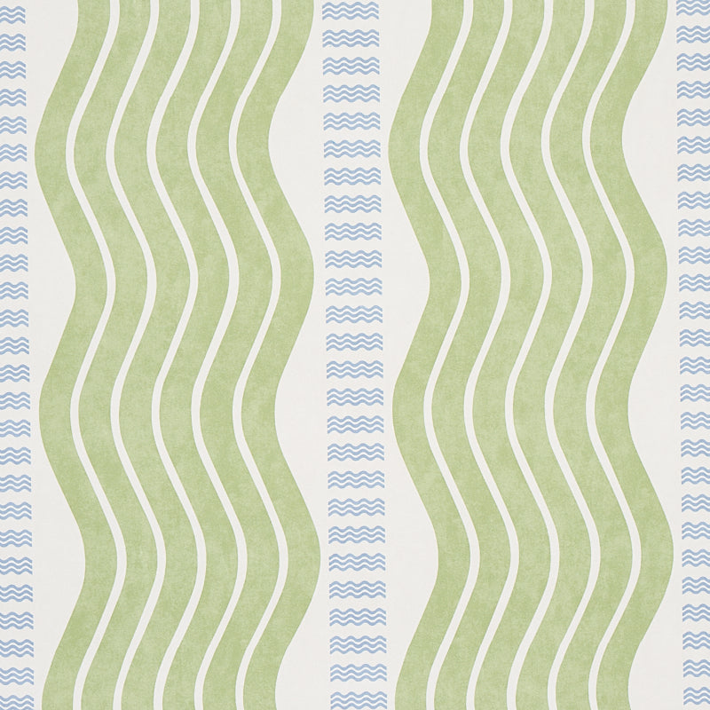 SCHUMACHER WALLCOVERING  COPACABANA SINA STRIPE   GREEN   - 5012120