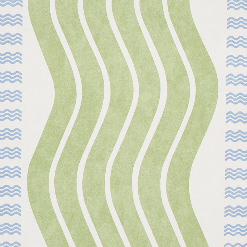SCHUMACHER WALLCOVERING  COPACABANA SINA STRIPE   GREEN   - 5012120