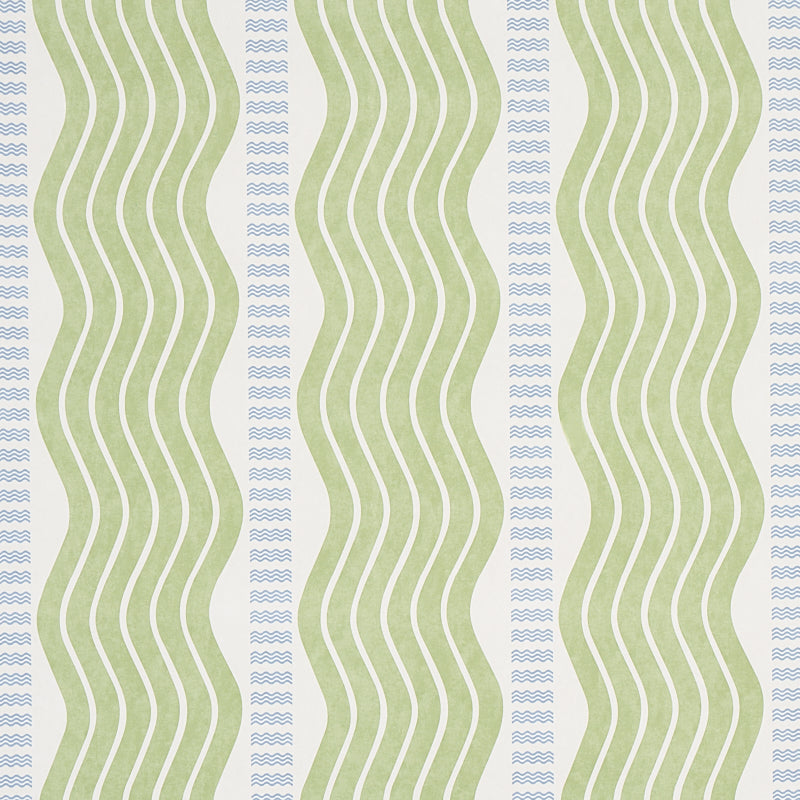 SCHUMACHER WALLCOVERING  COPACABANA SINA STRIPE   GREEN   - 5012120