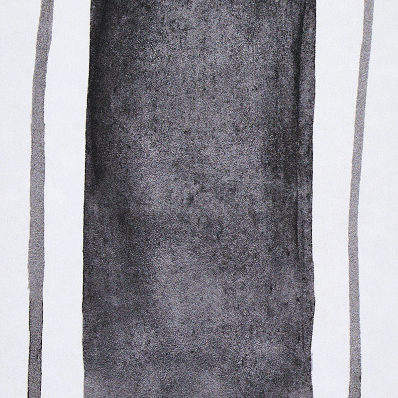 Abstract black and white tracing stripes wall art print with a textured surface.