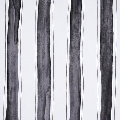 Gray and black vertical brushstroke stripes on white; modern abstract stripe pattern for wallpaper or fabric