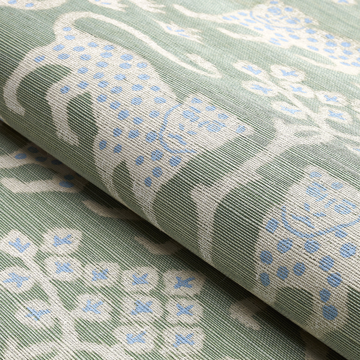 SCHUMACHER WALLCOVERING  TEXTURED WALLCOVER & GRASSCLOTH WOODLAND LEOPARD SISAL   SEAGLASS   - 5012300