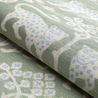 SCHUMACHER WALLCOVERING  TEXTURED WALLCOVER & GRASSCLOTH WOODLAND LEOPARD SISAL   SEAGLASS   - 5012300