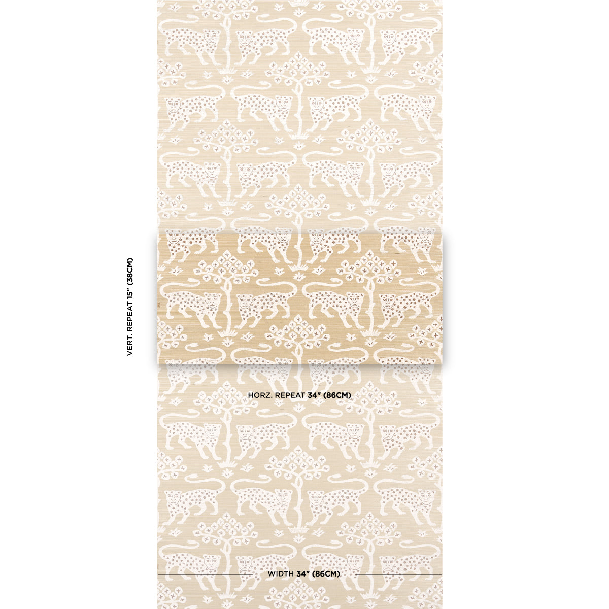 SCHUMACHER WALLCOVERING  TEXTURED WALLCOVER & GRASSCLOTH WOODLAND LEOPARD SISAL   OATMEAL   - 5012303