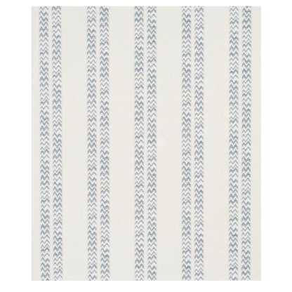 Rectangular slate-colored rug with a stripe pattern; woven coastal-style decor.