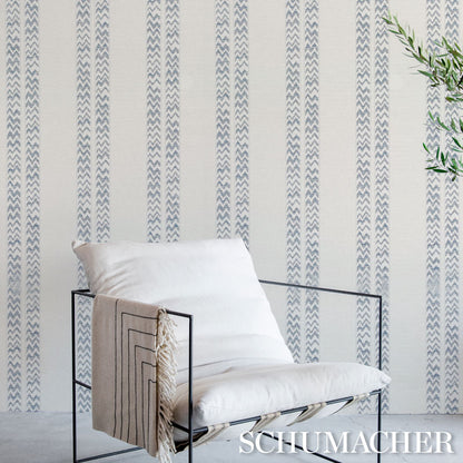 Slate-gray striped wallpaper.