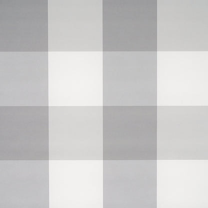 Gray and white plaid large-check wallcovering
