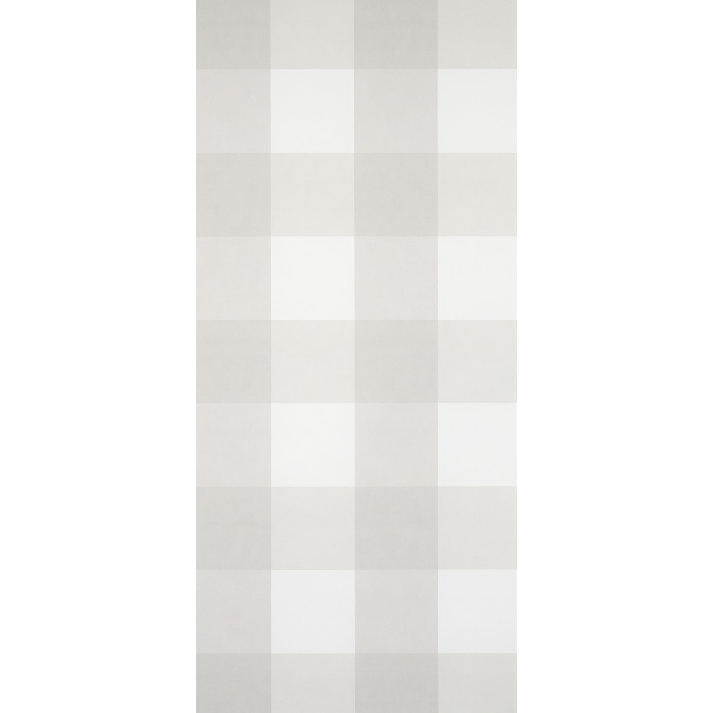 Tall vertical checkered wallpaper panel in pale gray and white for modern walls.