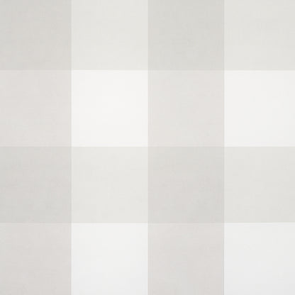 Light gray and white plaid wallpaper with a large check pattern.