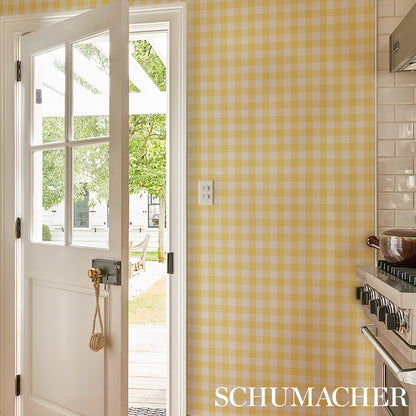 SCHUMACHER  PLAID WALLCOVERINGS WILLA CHECK SMALL   YELLOW   - 5012363