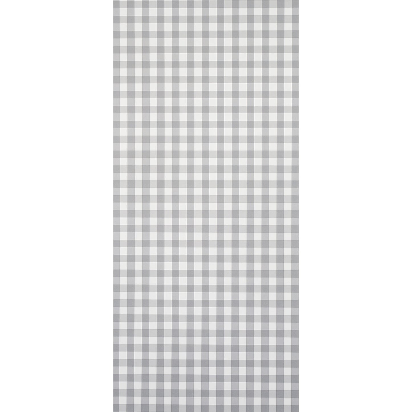 Gray and white gingham wallcovering swatch with a small check pattern, rectangular.