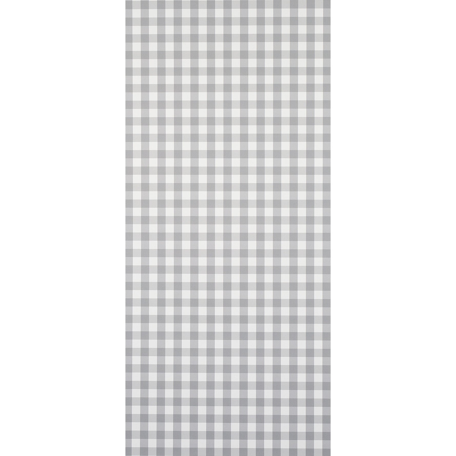 Gray and white gingham wallcovering swatch with a small check pattern, rectangular.