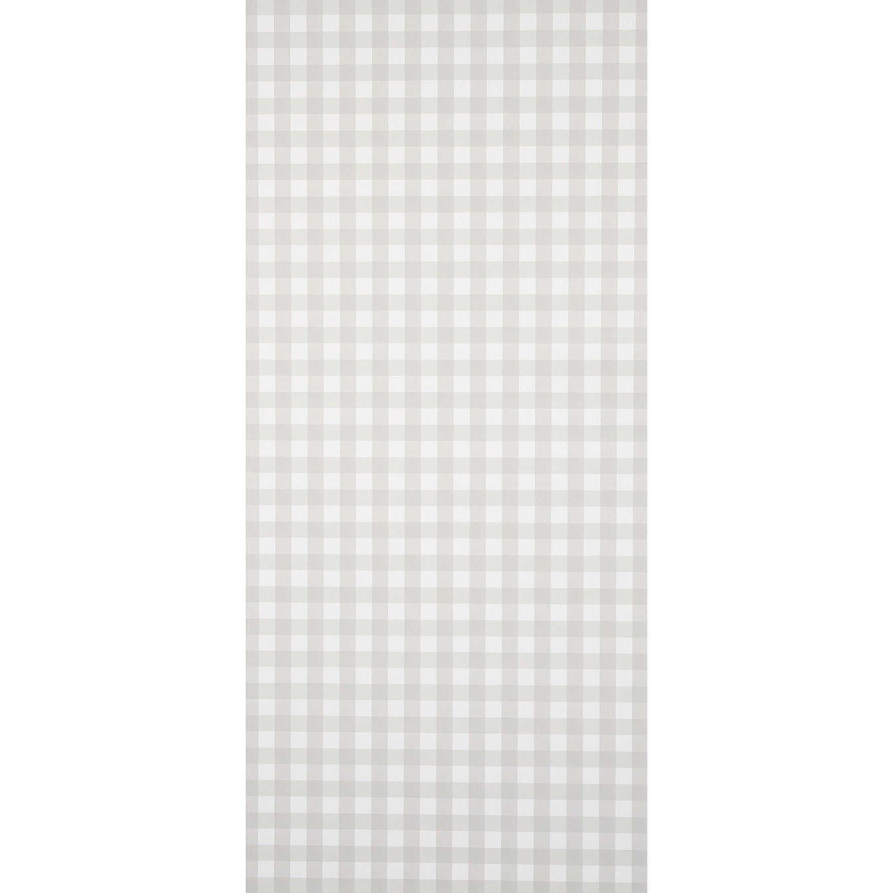 Beige and white gingham check on a tall rectangular panel, classic cottage fabric/wallpaper style.