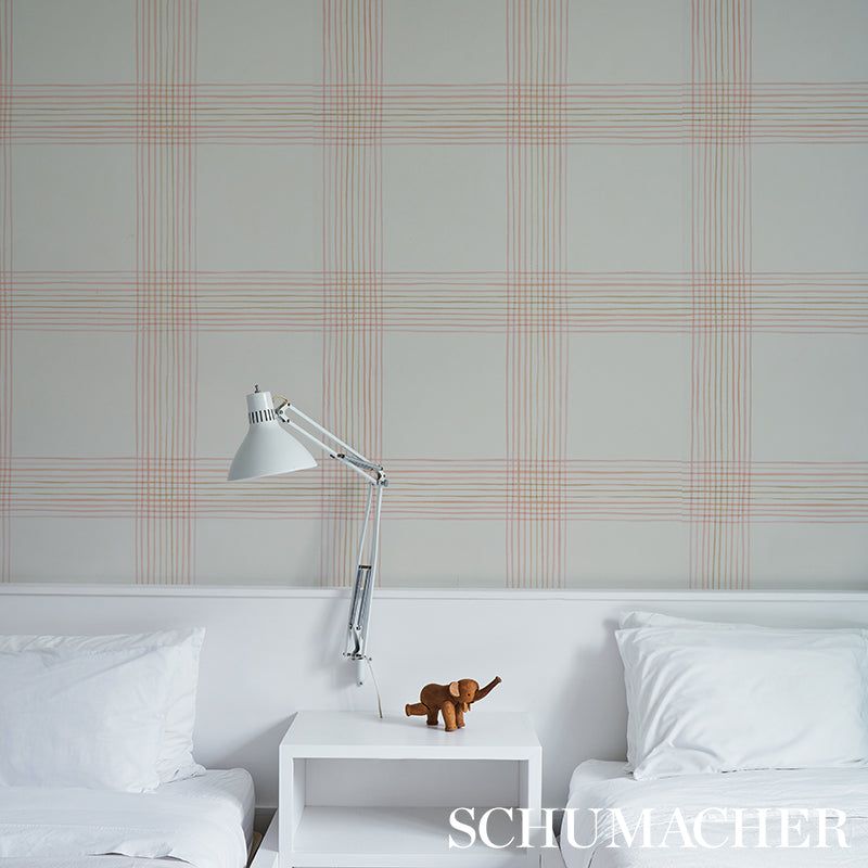 SCHUMACHER  PLAID WALLCOVERINGS MINERVA PLAID   PINK   - 5012372