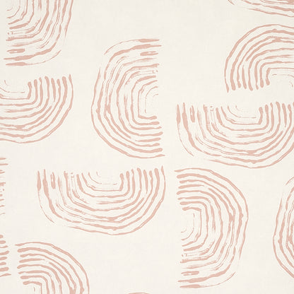 Coral curved fingerprint-like arches on ivory background; repeating geometric pattern.