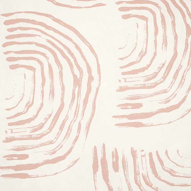 Abstract coral-on-ivory fingerprint pattern; textile or wallpaper design.