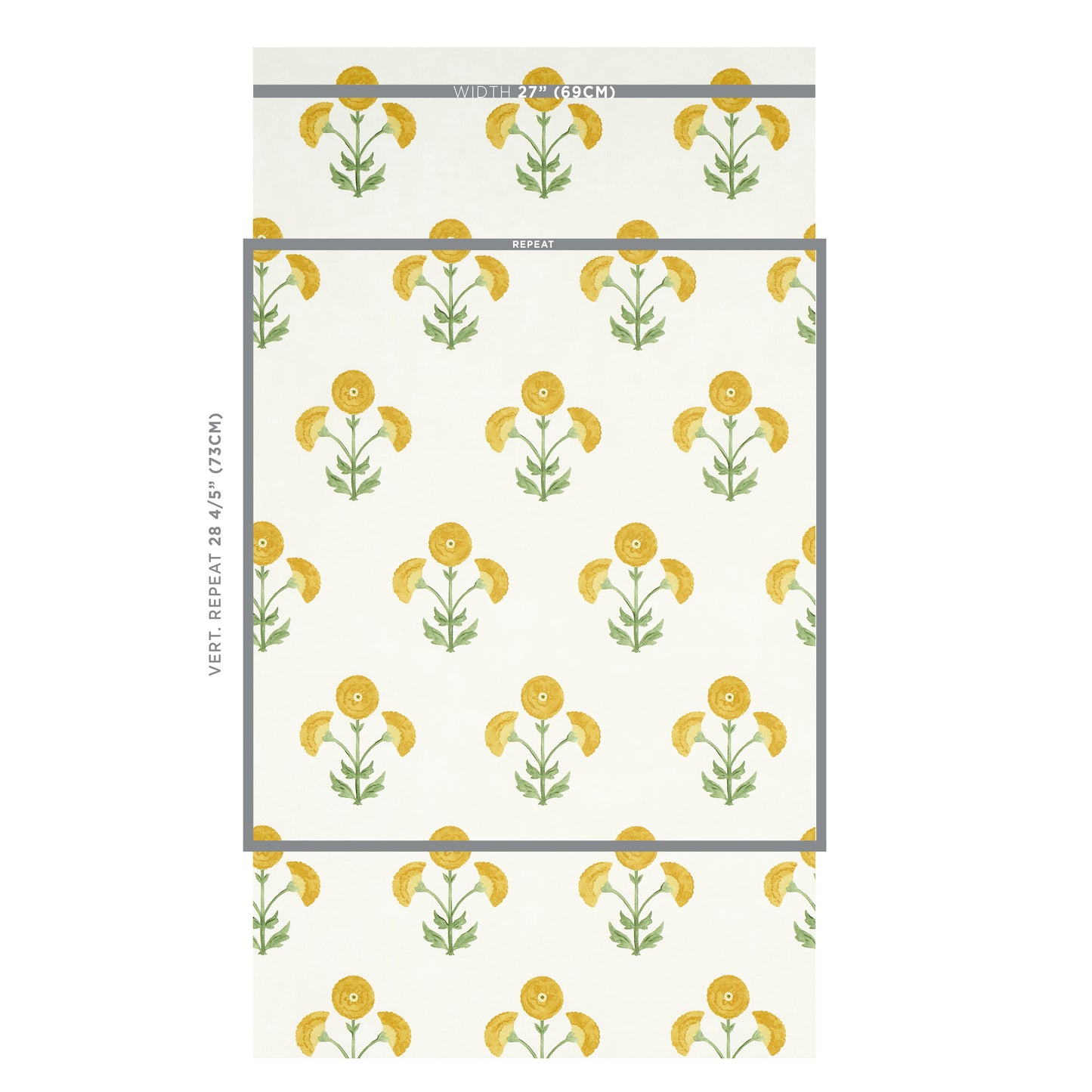 SCHUMACHER WALLCOVERING  PERENNIAL FAVORITES SARANDA FLOWER   MARIGOLD   - 5012411