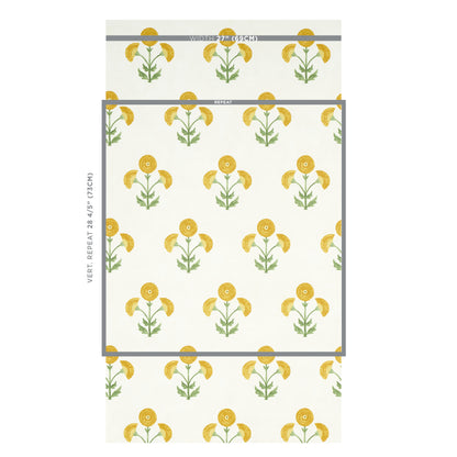 SCHUMACHER WALLCOVERING  PERENNIAL FAVORITES SARANDA FLOWER   MARIGOLD   - 5012411