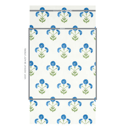 SCHUMACHER WALLCOVERING  PERENNIAL FAVORITES SARANDA FLOWER   ROYAL   - 5012412