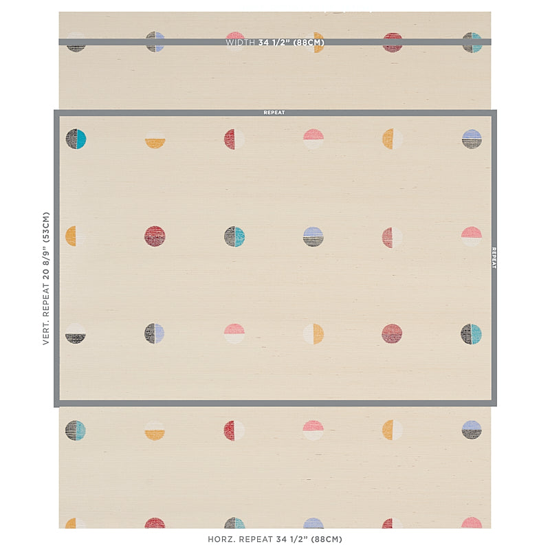 SCHUMACHER WALLCOVERING  CAROLINE Z HURLEY JOSHUA TREE HAND PRINTED SISAL   MULTI ON IVORY   - 5012440