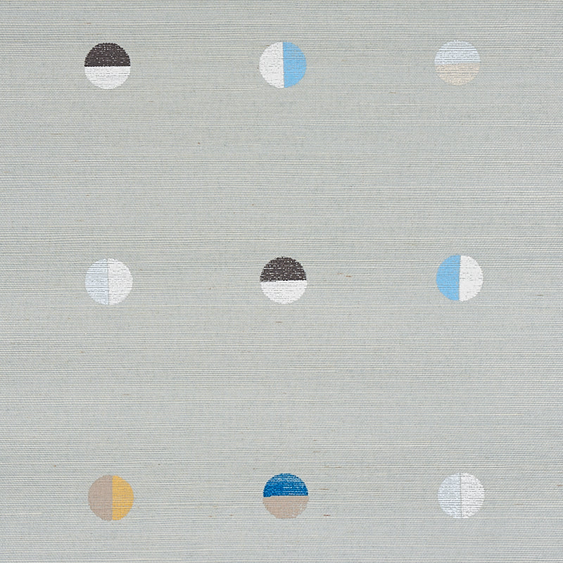 Textured gray sisal rug with a hand-printed Joshua Tree motif.