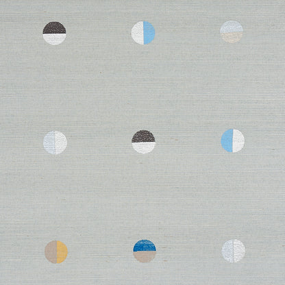 Textured gray sisal rug with a hand-printed Joshua Tree motif.