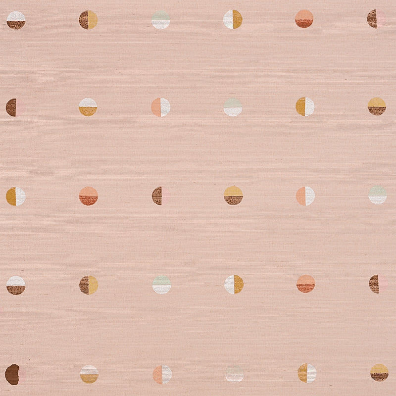 Soft Petal pink sisal rug with a subtle textured surface and a hand-printed Joshua Tree motif.