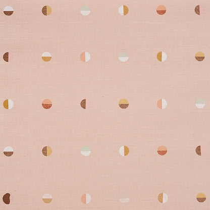 Soft Petal pink sisal rug with a subtle textured surface and a hand-printed Joshua Tree motif.