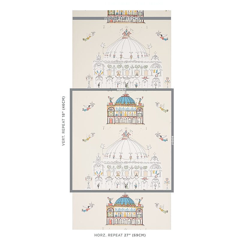 SCHUMACHER WALLCOVERING  FLIGHT OF FANCY OPERA   IVORY   - 5012481