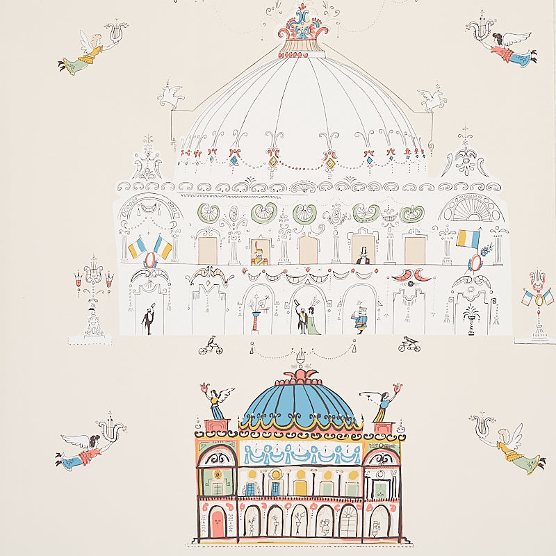 SCHUMACHER WALLCOVERING  FLIGHT OF FANCY OPERA   IVORY   - 5012481