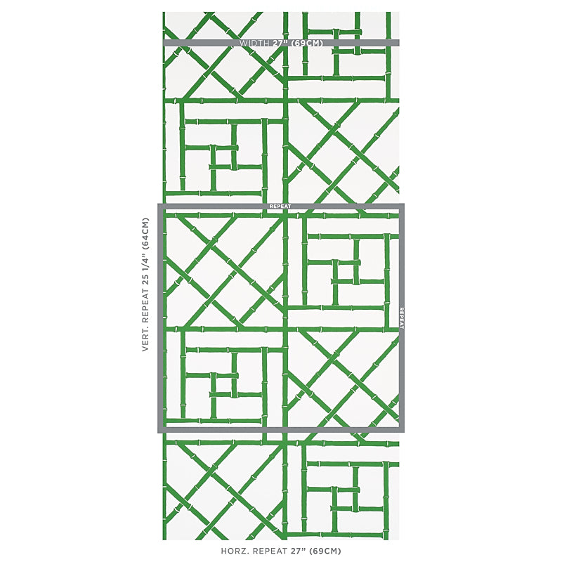 SCHUMACHER WALLCOVERING  CRISTINA BUCKLEY TRELLIS   SAFARI GREEN   - 5012571