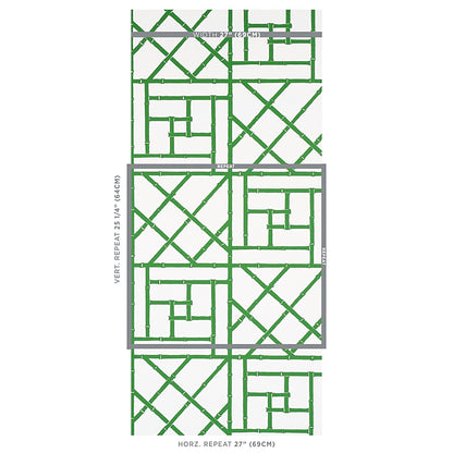 SCHUMACHER WALLCOVERING  CRISTINA BUCKLEY TRELLIS   SAFARI GREEN   - 5012571