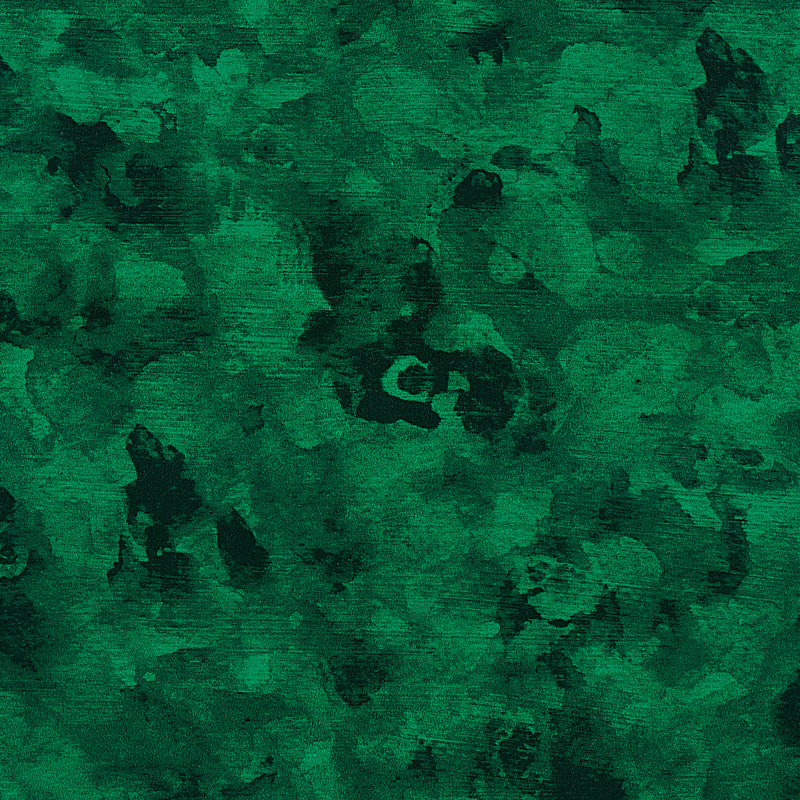 Emerald green mottled fabric texture with darker green patches.