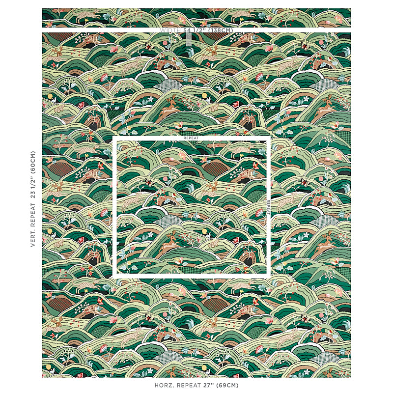 SCHUMACHER WALLCOVERING  FLIGHT OF FANCY ROLLING HILLS   GREEN   - 5012631