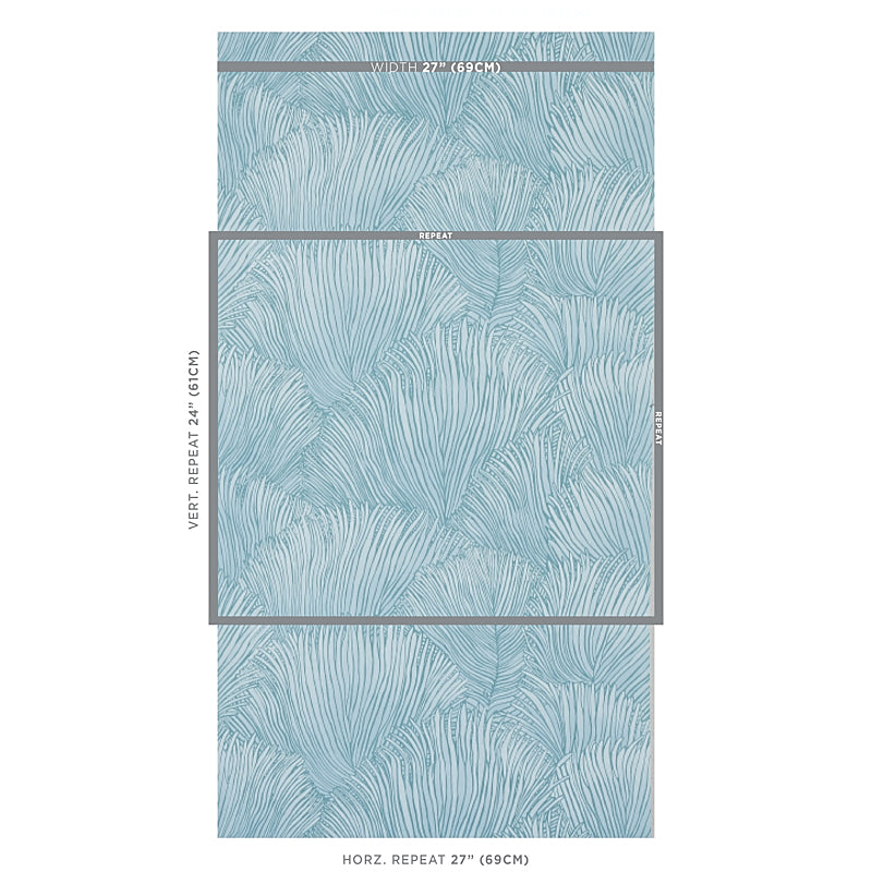 SCHUMACHER WALLCOVERING  PERENNIAL FAVORITES FONDALE   AQUA   - 5012651