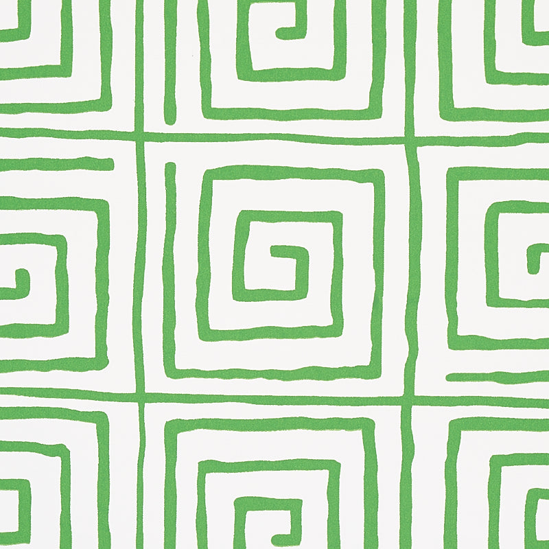 Lime green leaf motif tile pattern on white background, repeating bold design.
