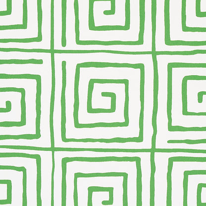 Lime green leaf motif tile pattern on white background, repeating bold design.