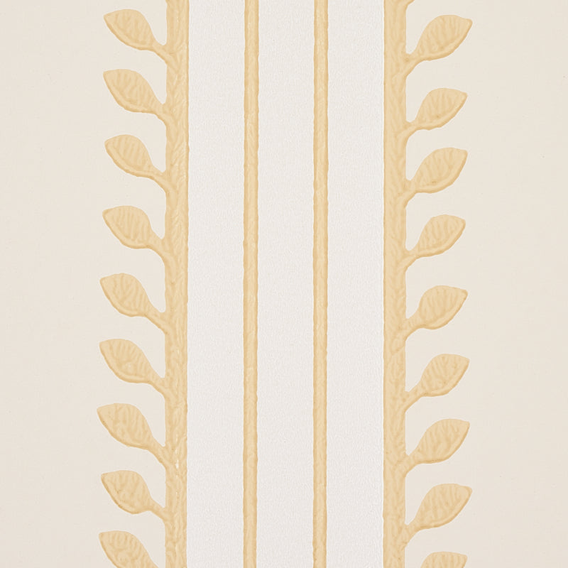 SCHUMACHER WALLCOVERING  CABANA ETRUSCAN STRIPE   IVORY & OCHRE   - 5012851