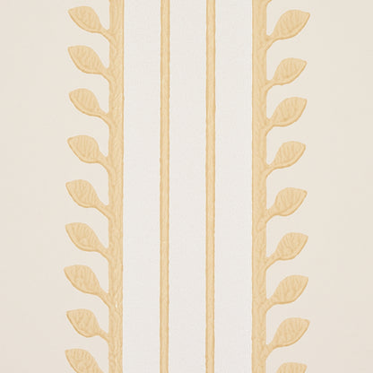 SCHUMACHER WALLCOVERING  CABANA ETRUSCAN STRIPE   IVORY & OCHRE   - 5012851