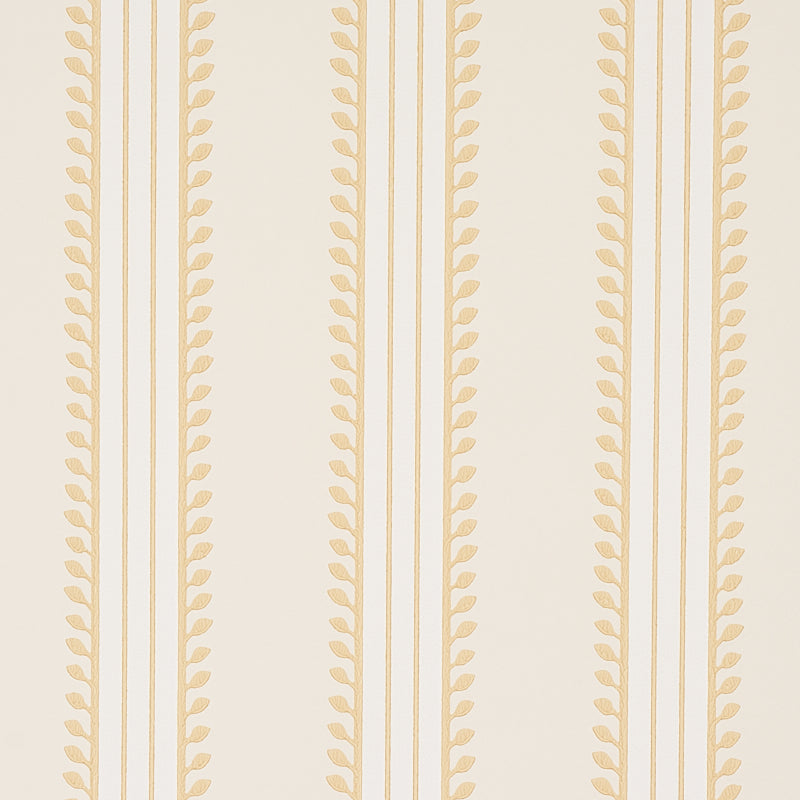 SCHUMACHER WALLCOVERING  CABANA ETRUSCAN STRIPE   IVORY & OCHRE   - 5012851
