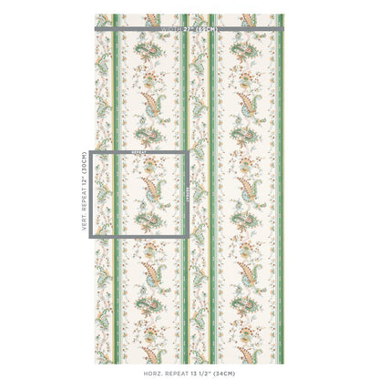 SCHUMACHER  CABANA ELENA PAISLEY STRIPE   GREEN   - 5012890