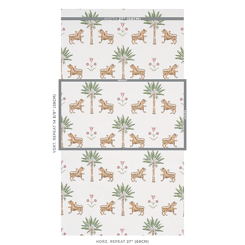 SCHUMACHER WALLCOVERING  MYSTIQUE TIGER PALM   CRIMSON   - 5012922