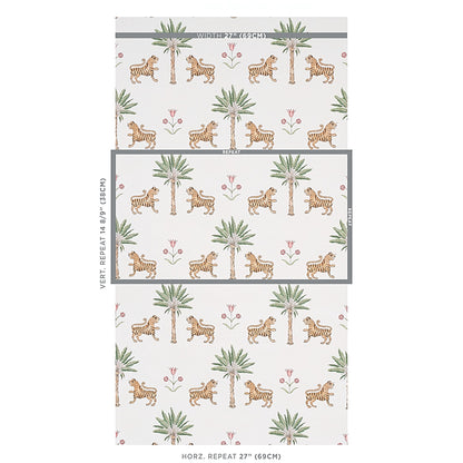 SCHUMACHER WALLCOVERING  MYSTIQUE TIGER PALM   CRIMSON   - 5012922