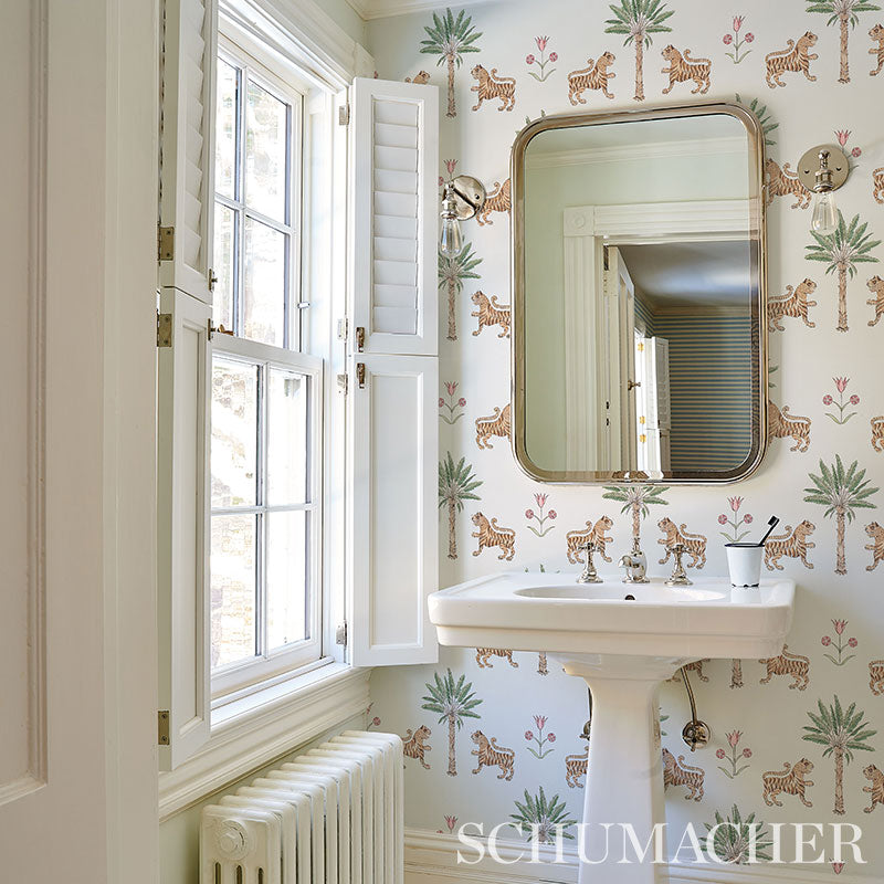 SCHUMACHER WALLCOVERING  MYSTIQUE TIGER PALM   CRIMSON   - 5012922