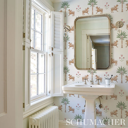 SCHUMACHER WALLCOVERING  MYSTIQUE TIGER PALM   CRIMSON   - 5012922