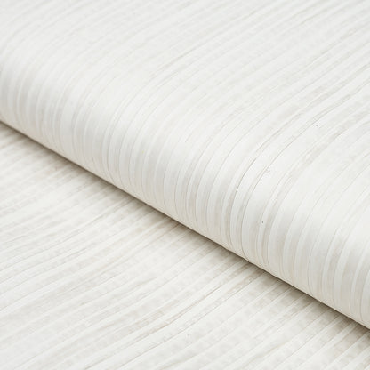 White ribbed striped textured wallcovering, rolled bolt (paper stripe)