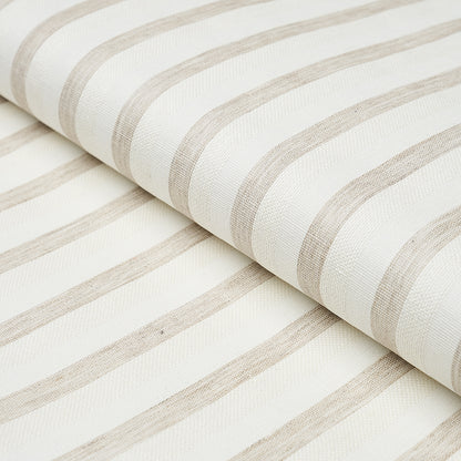 SCHUMACHER  TEXTURED WALLCOVERINGS & PRINTED GRASSCLOTHS TEXTURED LINEN STRIPE   WHITE   - 5013020