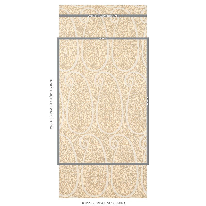 SCHUMACHER  PRINTED GRASSCLOTHS AMBALA PAISLEY SISAL   STRAW   - 5013033