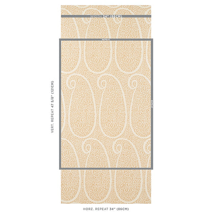 SCHUMACHER  PRINTED GRASSCLOTHS AMBALA PAISLEY SISAL   STRAW   - 5013033